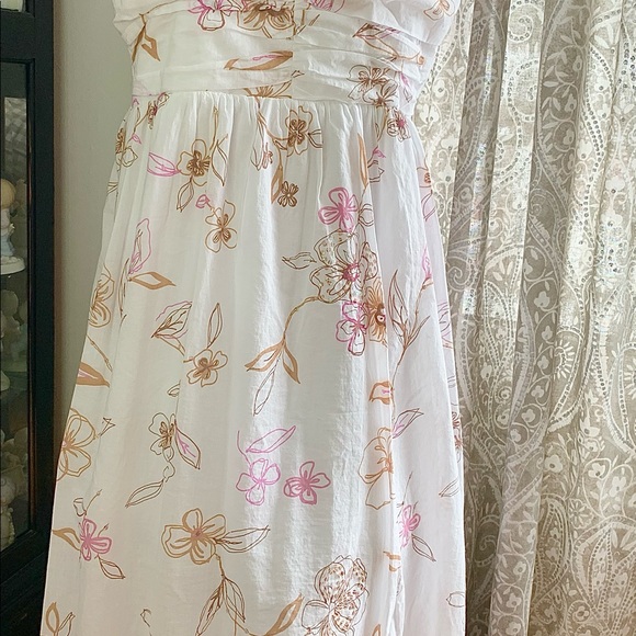 Jonathan Martin Studios Summer Dress Cute Floral Pattern with Shimmer 12 - Picture 2 of 11